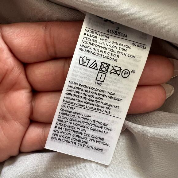 Banana Republic Heritage Women's Velvet Dot Textured Midi Dress Gray Size 2 - Picture 12 of 12